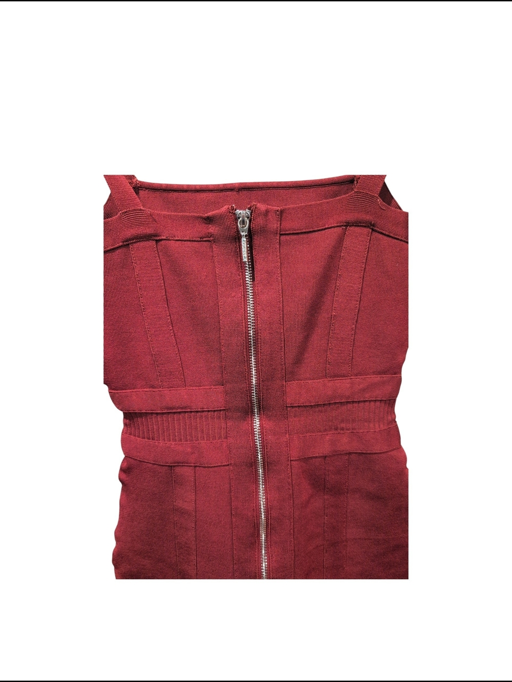 Guess Deep Wine Red Sleeveless Zip Up Sheath Dress M - Picture 5 of 9